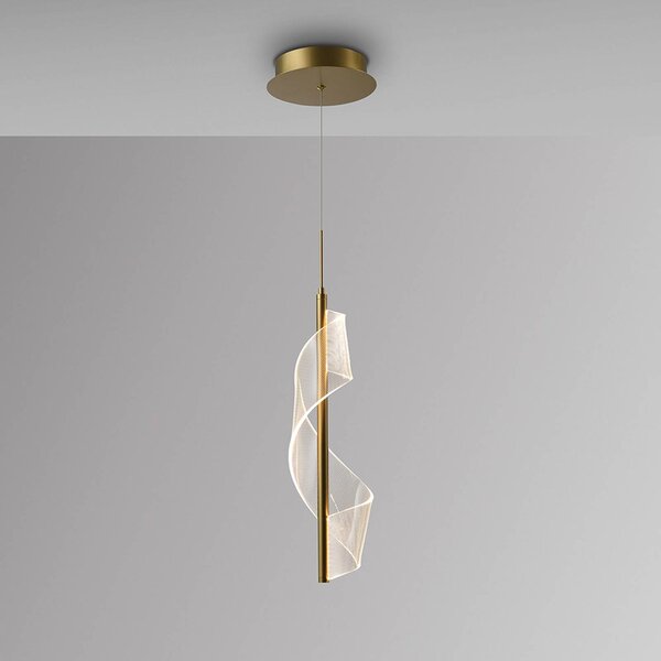 Schuller Valencia Lampa wisząca Velas, mosiężny / złoty, salon / jadalnia, aluminium, nowoczesny