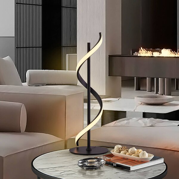 Schuller Valencia Lampa stołowa Boa, czarny, sypialnia, aluminium, nowoczesny