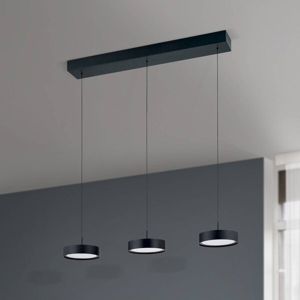 ORION Lampa wisząca Teide, możliwość ściemniania, czarny, salon / jadalnia, metal, nowoczesny