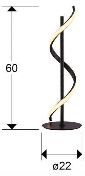 Schuller Valencia Lampa stołowa Boa, czarny, sypialnia, aluminium, nowoczesny
