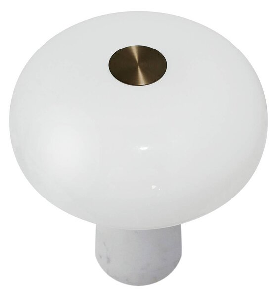 DFTP by Nordlux Lampa stołowa LED Glossy mini, możliwość ściemniania, biały / opal, salon / jadalnia, kamień, nowoczesny