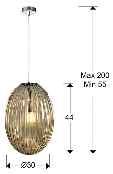 Schuller Valencia Lampa wisząca Ovila, możliwość ściemniania, chromowy / srebrny, salon / jadalnia, metal, nowoczesny