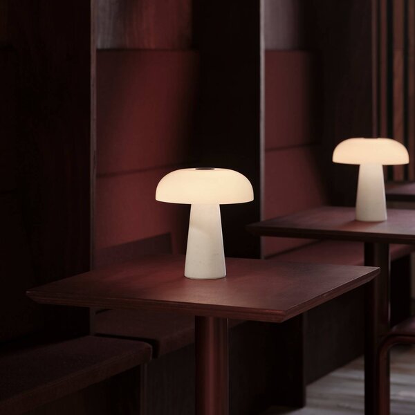 DFTP by Nordlux Lampa stołowa LED Glossy mini, możliwość ściemniania, biały / opal, salon / jadalnia, kamień, nowoczesny