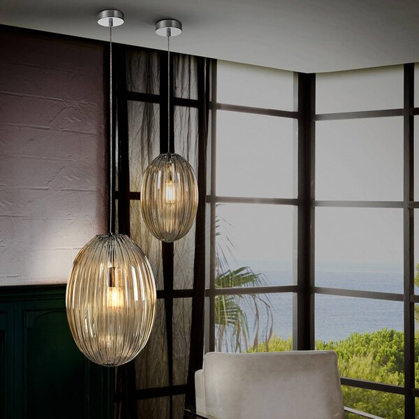 Schuller Valencia Lampa wisząca Ovila, możliwość ściemniania, chromowy / srebrny, salon / jadalnia, metal, nowoczesny