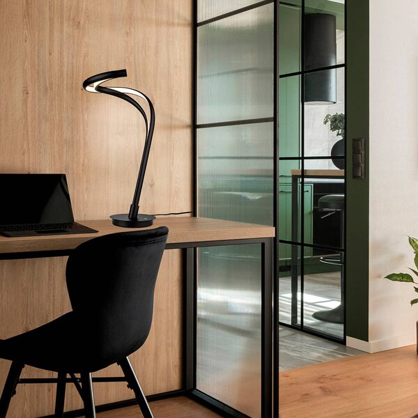 Schuller Valencia Lampa stołowa Danza, możliwość ściemniania, czarny, salon / jadalnia, aluminium, nowoczesny