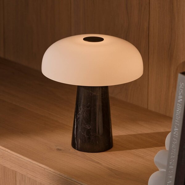 DFTP by Nordlux Lampa stołowa LED Glossy mini, możliwość ściemniania, czarny, salon / jadalnia, kamień, nowoczesny