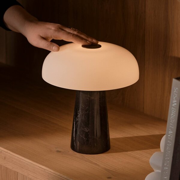 DFTP by Nordlux Lampa stołowa LED Glossy mini, możliwość ściemniania, czarny, salon / jadalnia, kamień, nowoczesny