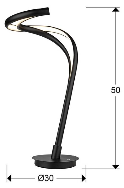 Schuller Valencia Lampa stołowa Danza, możliwość ściemniania, czarny, salon / jadalnia, aluminium, nowoczesny