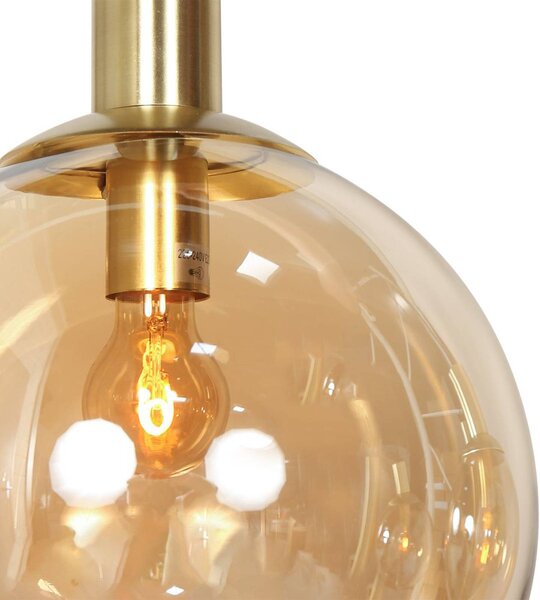 Steinhauer Lampa wisząca szklana Bollique, możliwość ściemniania, mosiężny / złoty, salon / jadalnia, metal