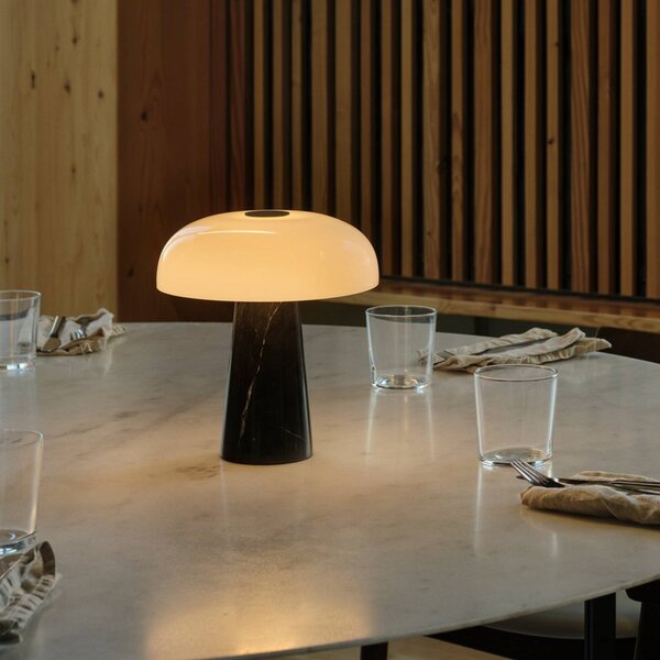 DFTP by Nordlux Lampa stołowa LED Glossy mini, możliwość ściemniania, czarny, salon / jadalnia, kamień, nowoczesny