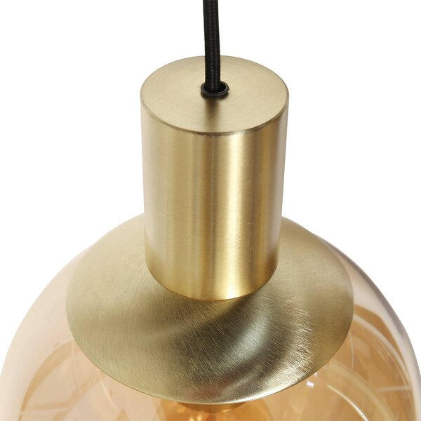 Steinhauer Lampa wisząca szklana Bollique, możliwość ściemniania, mosiężny / złoty, salon / jadalnia, metal