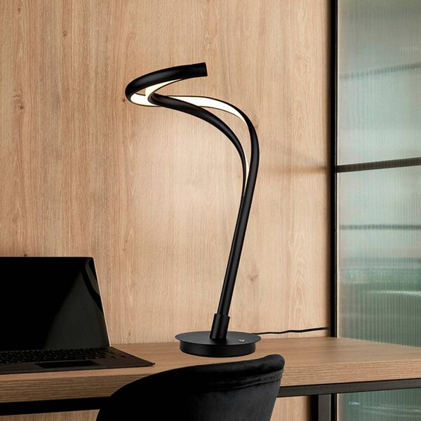 Schuller Valencia Lampa stołowa Danza, możliwość ściemniania, czarny, salon / jadalnia, aluminium, nowoczesny