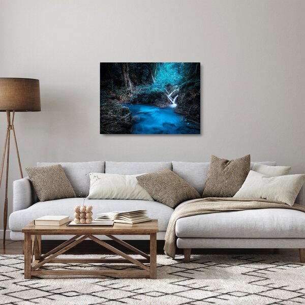 Obraz na szkle - Magiczna noc w tropikalnym lesie (70x50 cm)