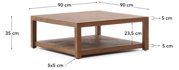 Stolik z litego drewna tekowego 90x90 cm Sashi – Kave Home