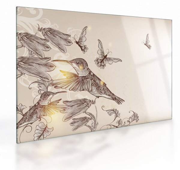 Obraz na szkle - Kolibry (70x50 cm)