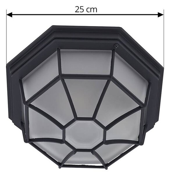Lindby Lampa sufitowa zewnętrzna Idril, antracyt, metal, Ø 26,5 cm Idril Lindby, możliwość ściemniania, czarny, aluminium, nowoczesny