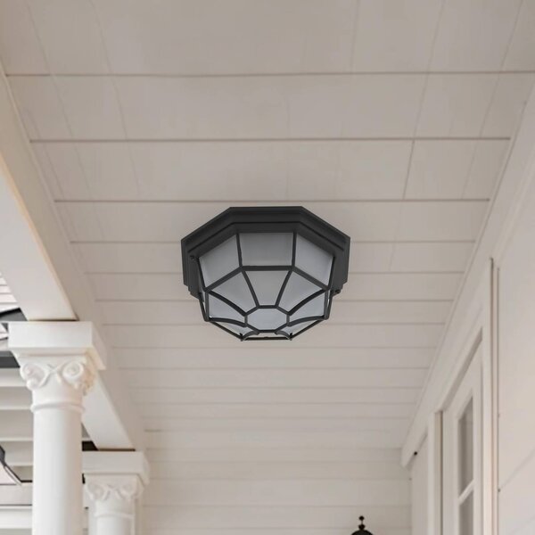 Lindby Lampa sufitowa zewnętrzna Idril, antracyt, metal, Ø 26,5 cm Idril Lindby, możliwość ściemniania, czarny, aluminium, nowoczesny