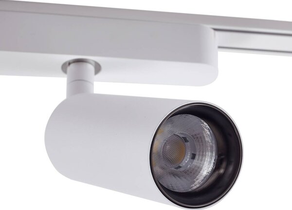 System szynowy 48 V Lumaro, spoty, 9-punktowa, biała, Ø4cm, 13 cm Lumaro 48V Lindby, możliwość ściemniania, biały / opal, salon / jadalnia, aluminium, nowoczesny