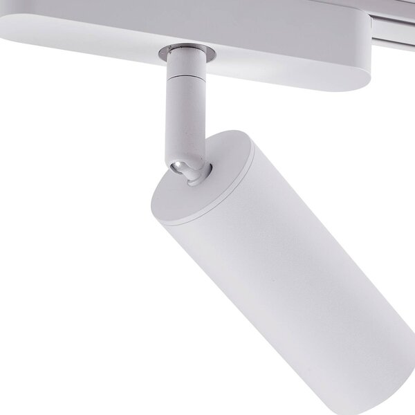 System szynowy 48 V Lumaro, spoty, 9-punktowa, biała, Ø4cm, 13 cm Lumaro 48V Lindby, możliwość ściemniania, biały / opal, salon / jadalnia, aluminium, nowoczesny