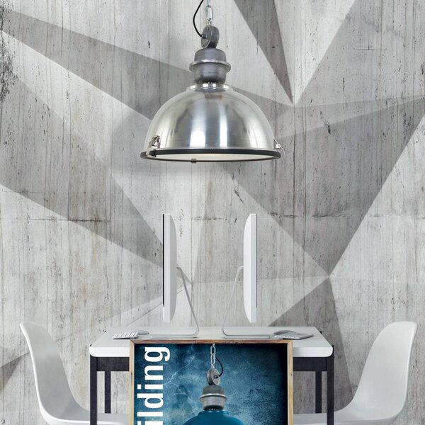 Steinhauer Lampa wisząca Bikkel, możliwość ściemniania, aluminiowy / szary / cynkowy, kuchnia, metal, industrialny