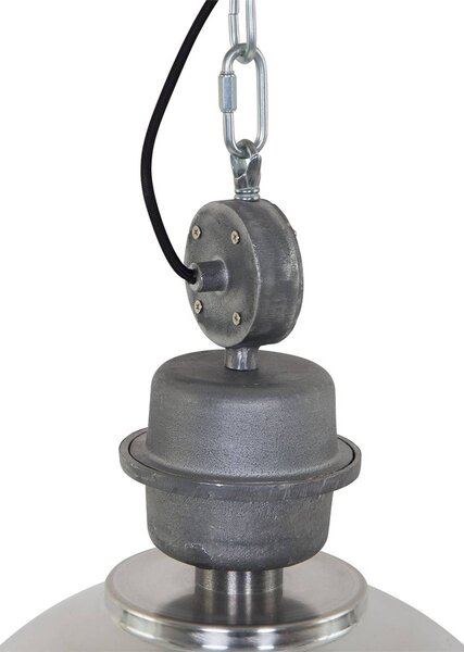 Steinhauer Lampa wisząca Bikkel, możliwość ściemniania, aluminiowy / szary / cynkowy, kuchnia, metal, industrialny
