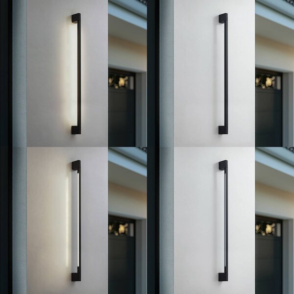 Kinkiet zewnętrzny LED Neano Lindby, czarny, aluminium, nowoczesny