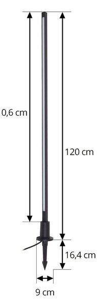 Słupek oświetleniowy LED Neano Lindby, czarny, aluminium, nowoczesny