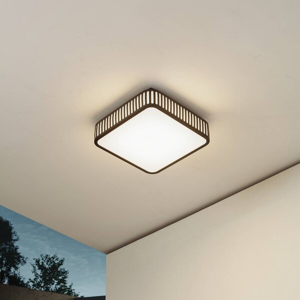 Lindby Lampa sufitowa zewnętrzna LED Lurinda, 26 cm czarna, IP44 Lurinda, czarny, aluminium, nowoczesny