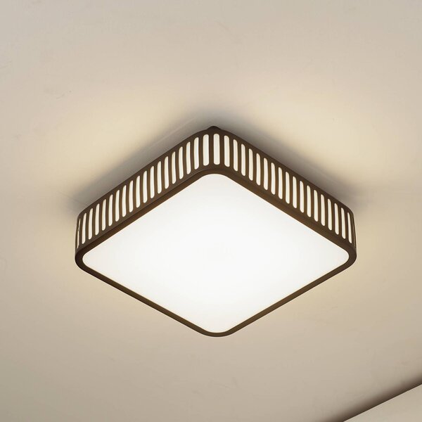 Lindby Lampa sufitowa zewnętrzna LED Lurinda, 26 cm czarna, IP44 Lurinda, czarny, aluminium, nowoczesny