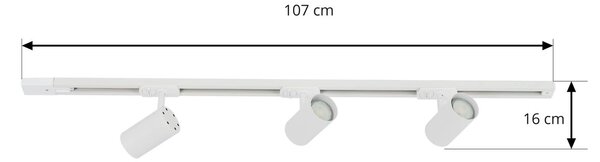 Lindby 1-fazowy system szynowy Linaro, GU10, 3-punktowy, biały Linaro Lindby, możliwość ściemniania, biały / opal, przedpokój, aluminium, nowoczesny