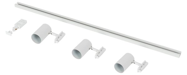 Lindby 1-fazowy system szynowy Linaro, GU10, 3-punktowy, biały Linaro Lindby, możliwość ściemniania, biały / opal, przedpokój, aluminium, nowoczesny