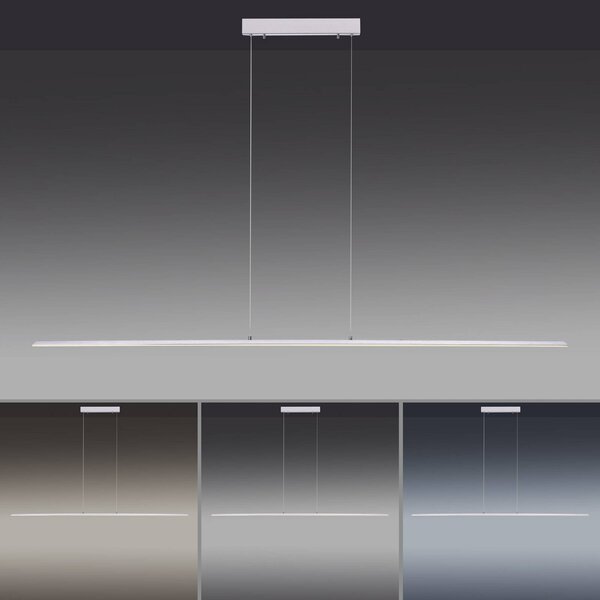 PURE Lampa wisząca Lite, możliwość ściemniania, aluminiowy / szary / cynkowy, salon / jadalnia, aluminium, nowoczesny