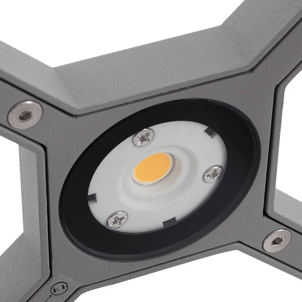 Lampa ogrodowa stojąca Lealan Lucande, aluminiowy / szary / cynkowy, aluminium, nowoczesny