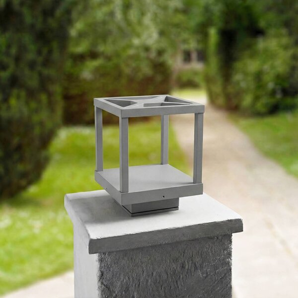 Lampa ogrodowa stojąca Lealan Lucande, aluminiowy / szary / cynkowy, aluminium, nowoczesny
