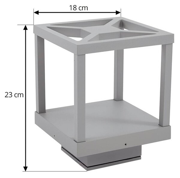 Lampa ogrodowa stojąca Lealan Lucande, aluminiowy / szary / cynkowy, aluminium, nowoczesny