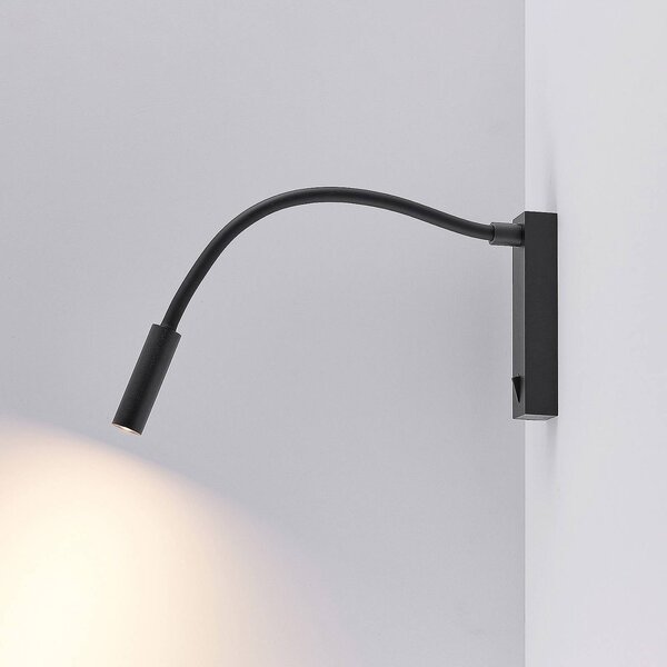 Molto Luce Kinkiet LED Arol, czarny, sypialnia, aluminium, nowoczesny