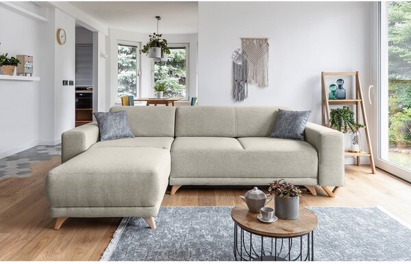 Beżowy rozkładany/ze schowkiem narożnik Classy Sophie – Miuform