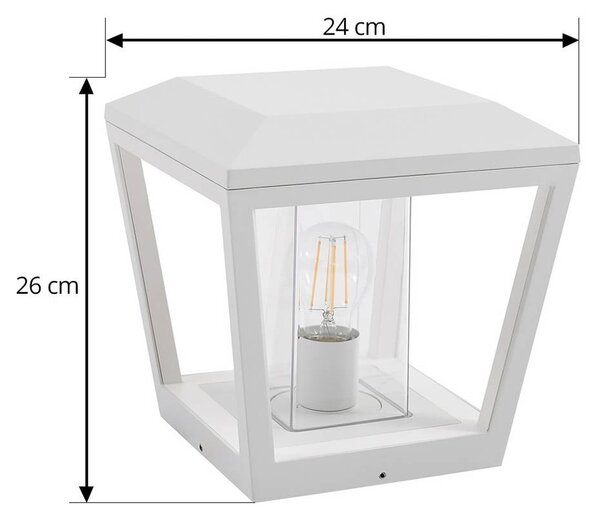 Lampa ogrodowa stojąca Dunia Lucande, możliwość ściemniania, biały / opal, aluminium, nowoczesny