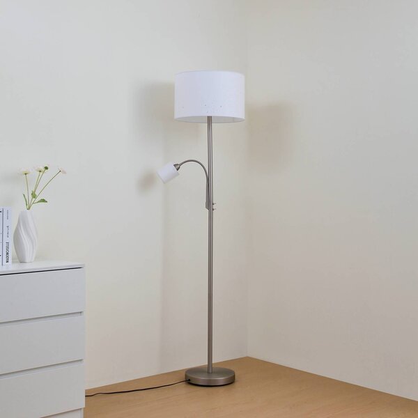Lampa stojąca Jaileen Lindby, biały / opal, salon / jadalnia, metal, nowoczesny