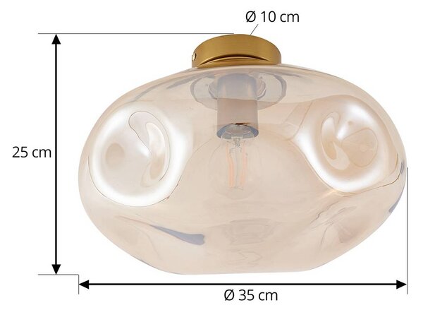Lampa sufitowa Lelia Lindby, możliwość ściemniania, kremowy / amber, salon / jadalnia, metal, design
