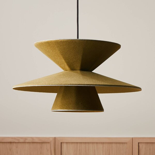 LOOM DESIGN Lampa wisząca Morphic, możliwość ściemniania, zielony, salon / jadalnia, tkanina / materiał / jedwab, nowoczesny