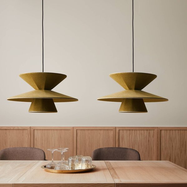 LOOM DESIGN Lampa wisząca Morphic, możliwość ściemniania, zielony, salon / jadalnia, tkanina / materiał / jedwab, nowoczesny