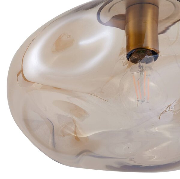 Lampa wisząca szklana Lelia Lindby, możliwość ściemniania, kremowy / amber, salon / jadalnia, szkło, design