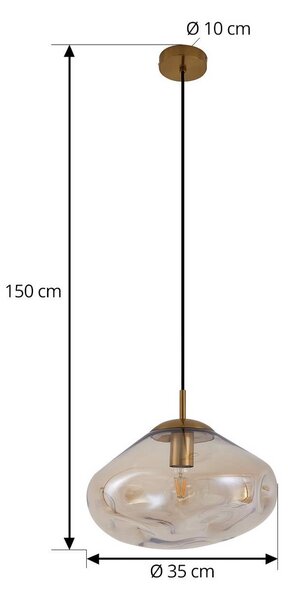 Lampa wisząca szklana Lelia Lindby, możliwość ściemniania, kremowy / amber, salon / jadalnia, szkło, design