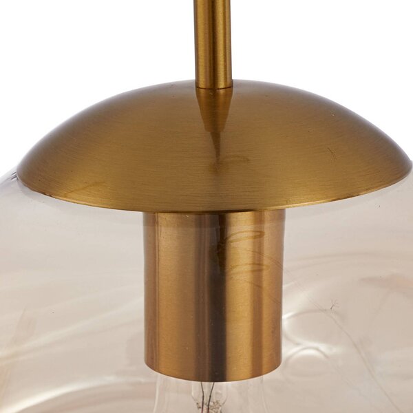 Lampa wisząca szklana Lelia Lindby, możliwość ściemniania, kremowy / amber, salon / jadalnia, szkło, design