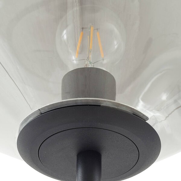 Lampa stojąca Lelia Lindby, aluminiowy / szary / cynkowy, salon / jadalnia, szkło, design