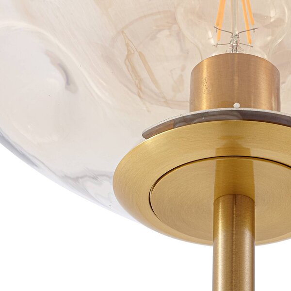 Lampa stojąca Lelia Lindby, kremowy / amber, salon / jadalnia, szkło, design