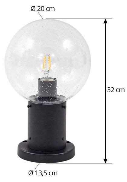 Lampa ogrodowa stojąca Dangan Lindby, możliwość ściemniania, przezroczysty / transparentny, szkło, nowoczesny