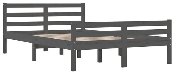 Szare sosnowe łóżko dwuosobowe 140x200 M7-W70