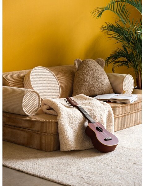 Brązowa sztruksowa sofa dla dzieci 132 cm Settee – Wigiwama